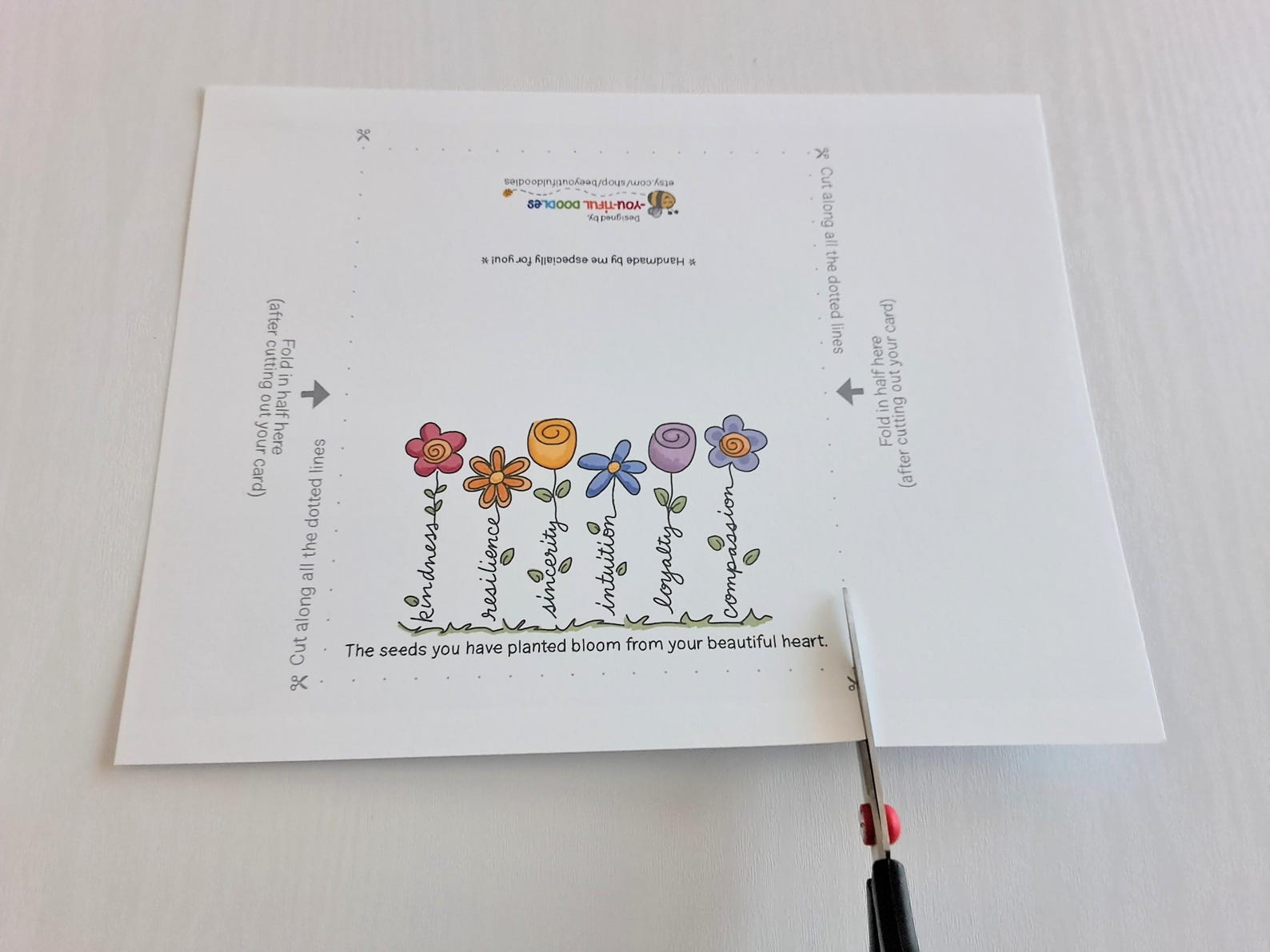 Handdrawn Friendship Notecard/instant Download/printable/pdf and Jpg ...