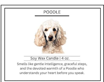 Poodle Pet Candle Amber Jar | Soy Candle