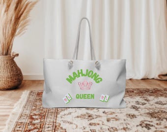 Mahjong Weekender Tote Bag, Game Night Carryall
