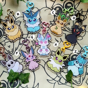 Eeveelution Pokes Keychain Acrylic Charm | 8 CM