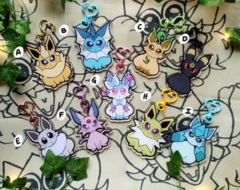 Eeveelution Pokes Keychain Acrylic Charm | 8 CM