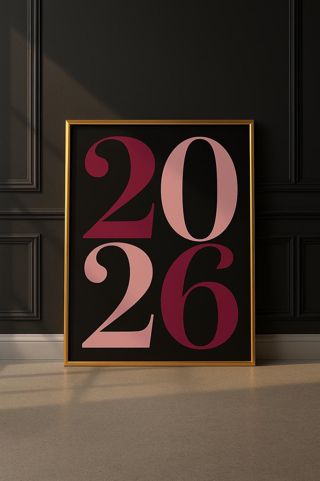 Discover Modern New Year 2026 Printable Wall Art Set | Bold Typography & Minimalist Winter Forest