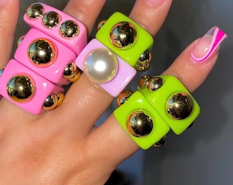 Medium Size Knuckle Stackable Statement Ring