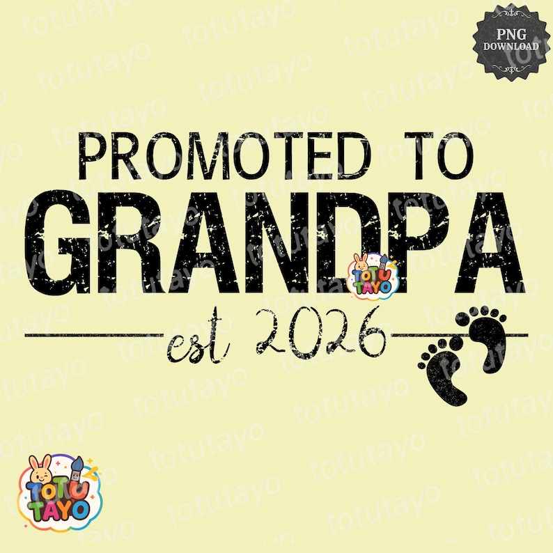 Ascendido a abuelo 2026 PNG / Anuncio de embarazo de abuelo / Regalo ...