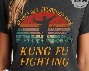 Kung Fu PNG: Retro Martial Arts Clipart for T-Shirts, Mugs (Digital Download)