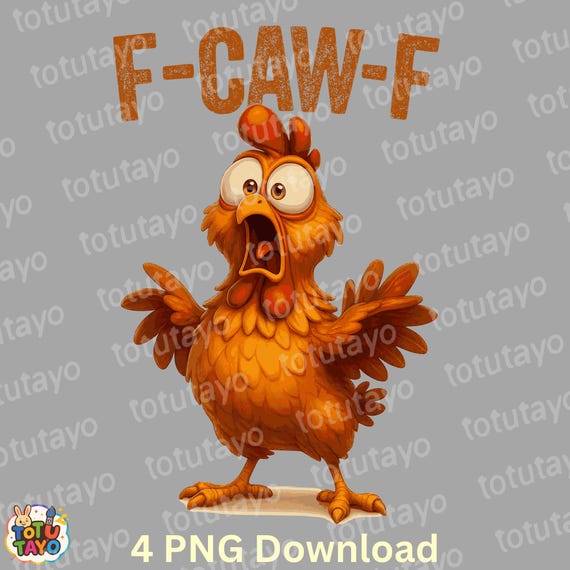 Frango F-Caw-F PNG – Clipart engraçado de frango gritando, design