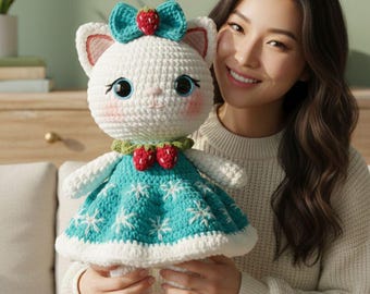 Cat Amigurumi Crochet Pattern : Easy Kawaii Kitty Plush Tutorial (PDF Download)