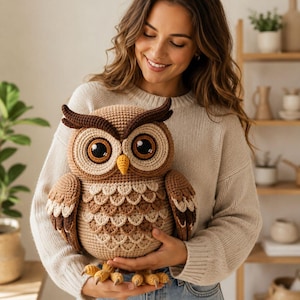 Virkmönster för amigurumi till uggla: Enkel DIY-handledning för klok uggladocka (PDF-nedladdning)