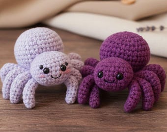 Patrón de araña de crochet: Peluche amigurumi de Halloween (Descarga PDF)