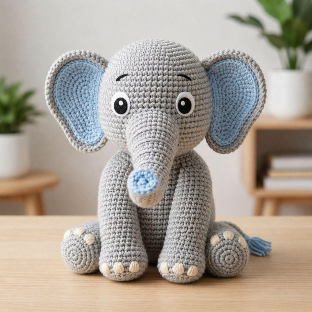 Elephant Crochet Pattern – Amigurumi Plush Toy Tutorial – Easy Baby ...