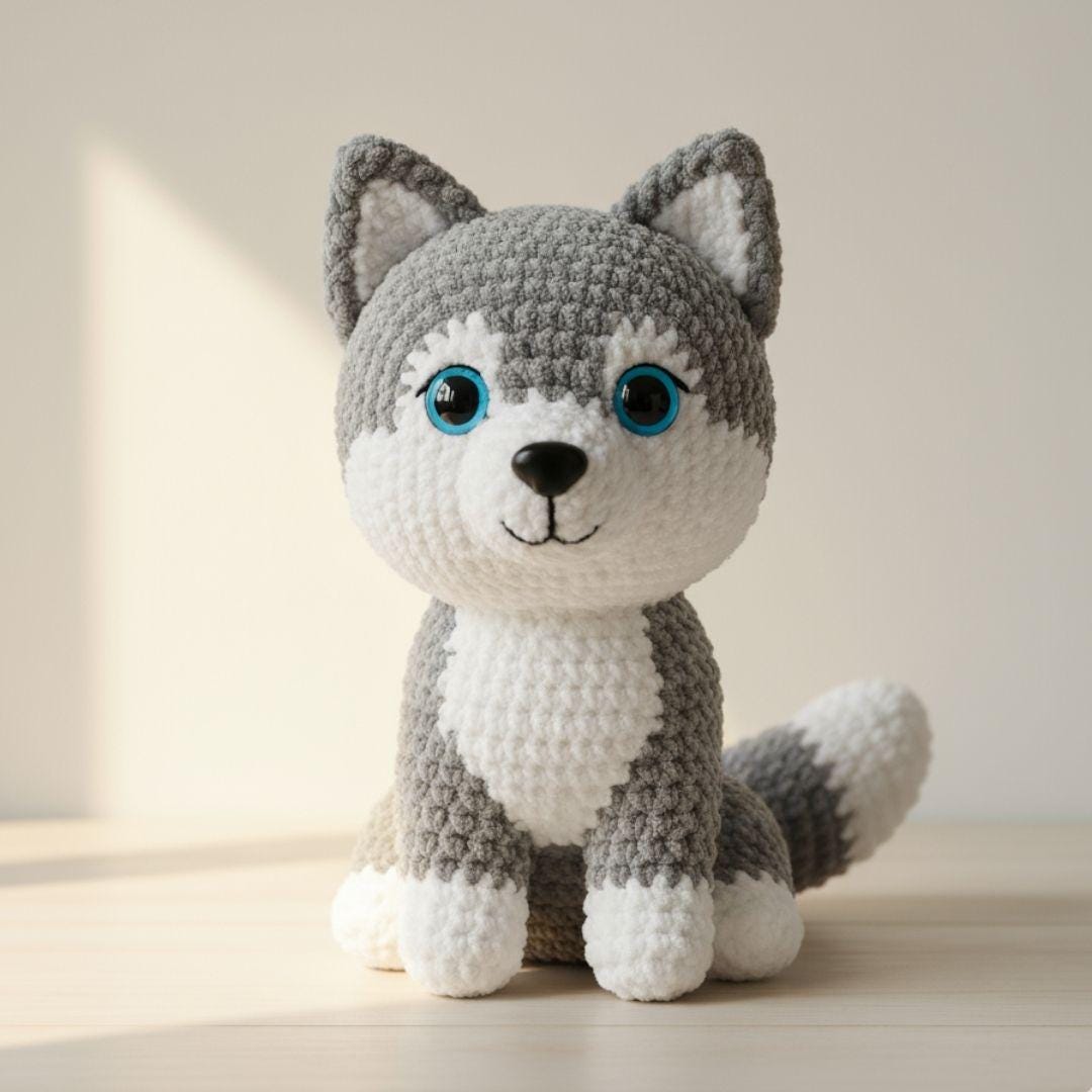 39 Husky Crochet Patterns for Plushies, Loveys, Cup Cozies, and Handmade Gifts 26 Husky Puppy Amigurumi Crochet Pattern: DIY Plush Dog Toy