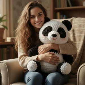 Crochet Panda Amigurumi Pattern : Easy Panda Plush Toy Tutorial (PDF Download)