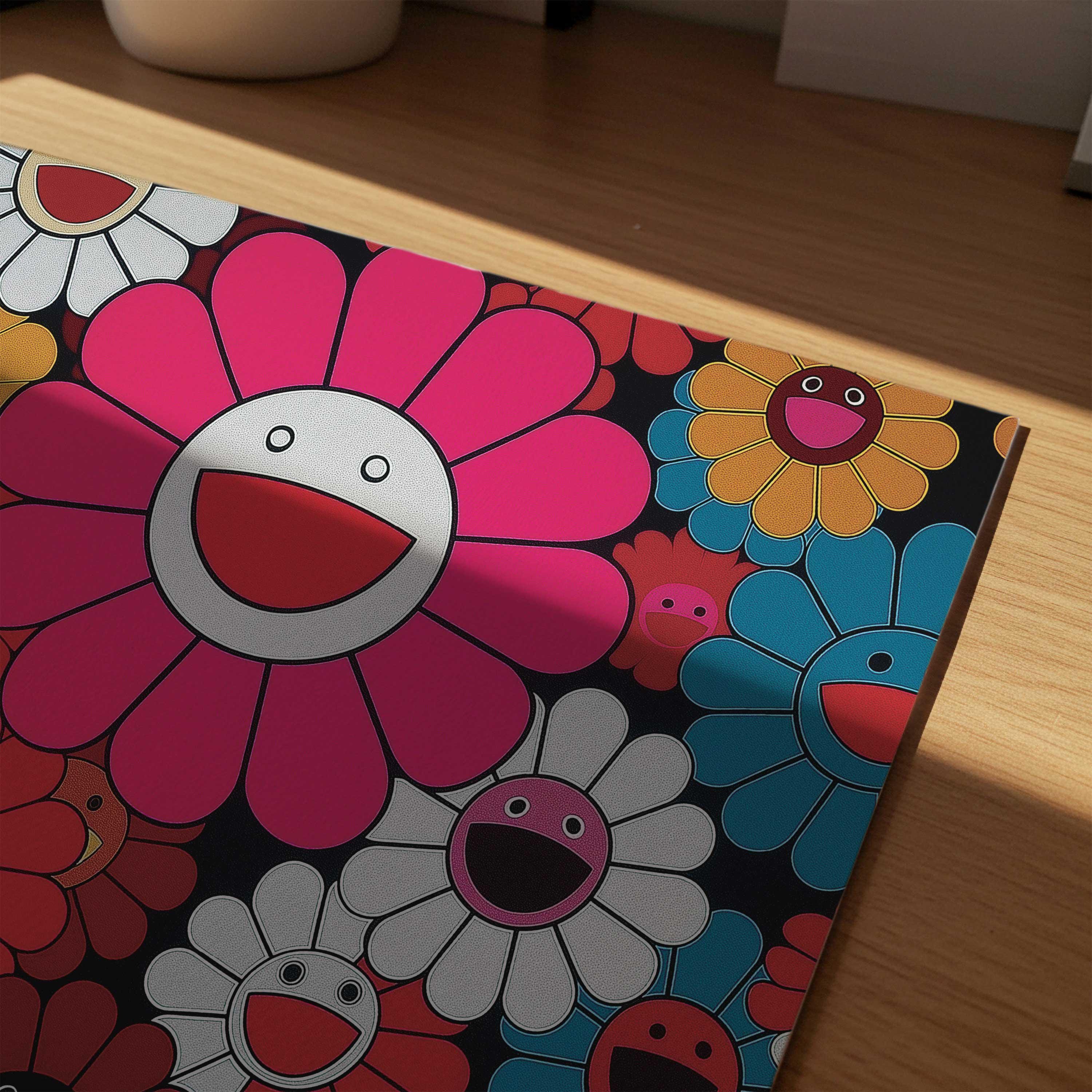 Japanese Pop Art Superflat Decor Happy Flowers Print (digital