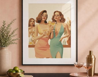 Martini Wall Art Fashion Cocktail Poster for Bar Cart Decor (Digital Download)