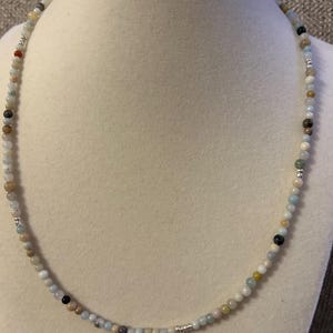 Dainty Amazonite Necklace Set | 20 inch Length | Stainless Steel Lobster Clasp