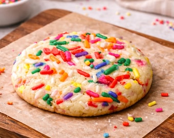 XL Sprinkle Sugar Cookie | Soft Bakery Style Cookie | Fresh Baked California Cottage Food | Colorful Birthday Treat