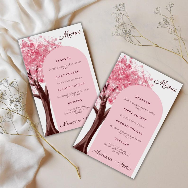 Event Menu Card Example Elegant Wedding Menu Template | Printable Baby Shower & Event Menu Card ...