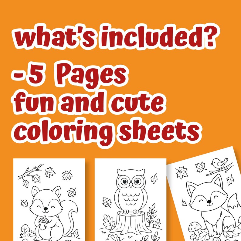 Forest Animals Coloring Pages – 5 Printable Sheets for Kids | Woodland ...
