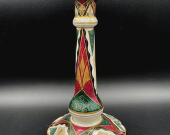 Bougeoir ancien en Porcelaine CF Boseck, design Alhambra, Art Nouveau