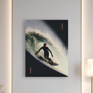 Surfer Wave Canvas Wall Art – Ocean Adventure Print – Coastal Surf Decor