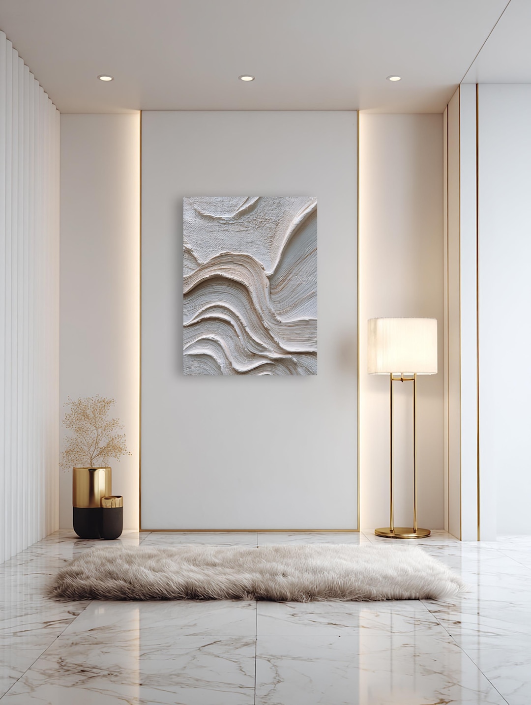 Neutral Abstract Texture Canvas Wall Art – Minimalist Beige Plaster ...