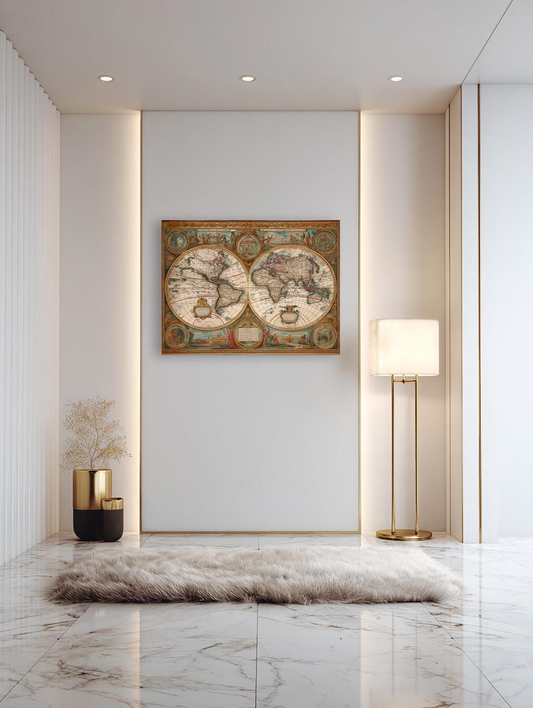 Antique World Map Canvas Print – Historical Cartography Wall Art - Etsy
