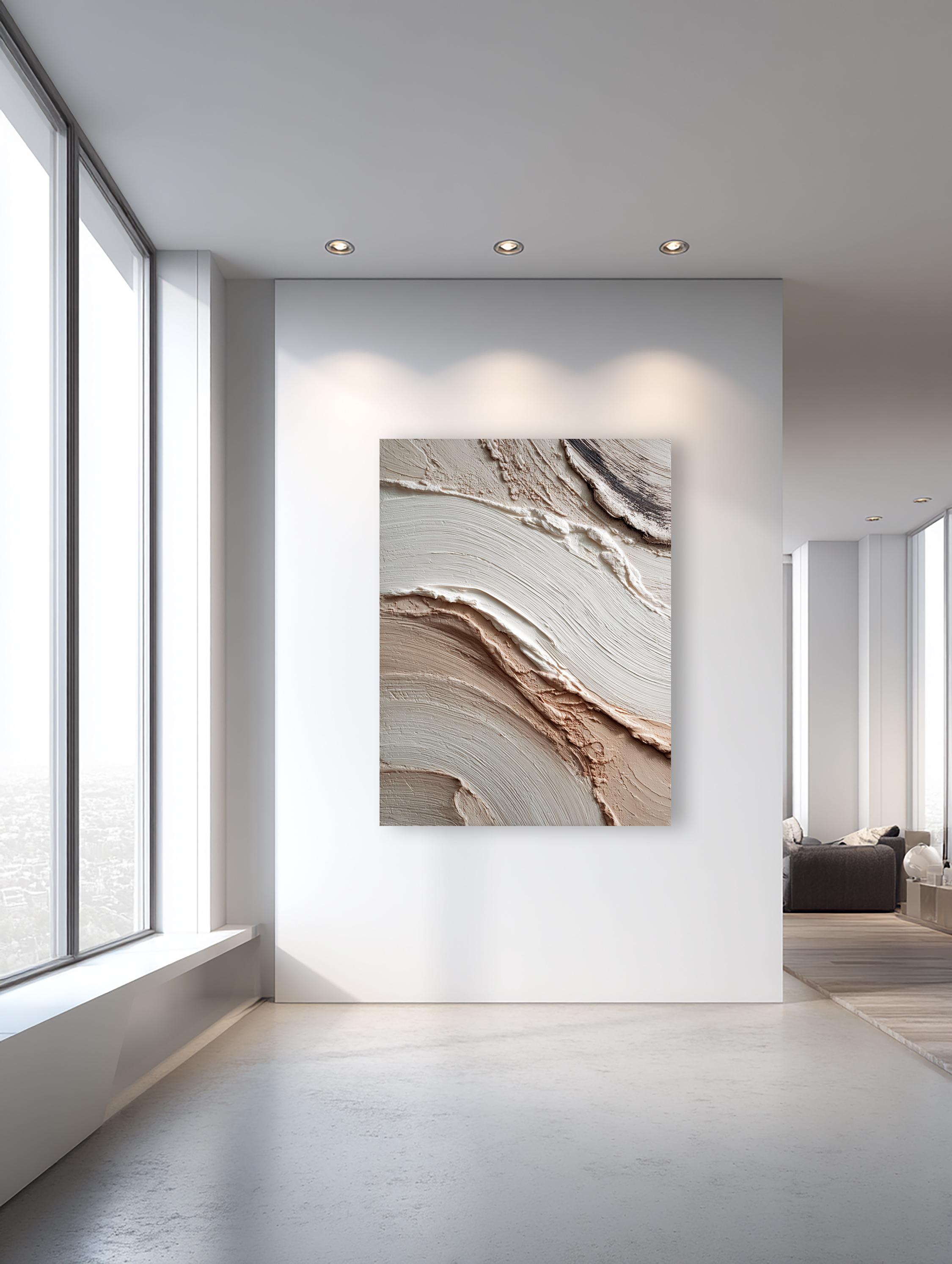 Neutral Abstract Texture Canvas – Beige & Cream Plaster Wall Art ...