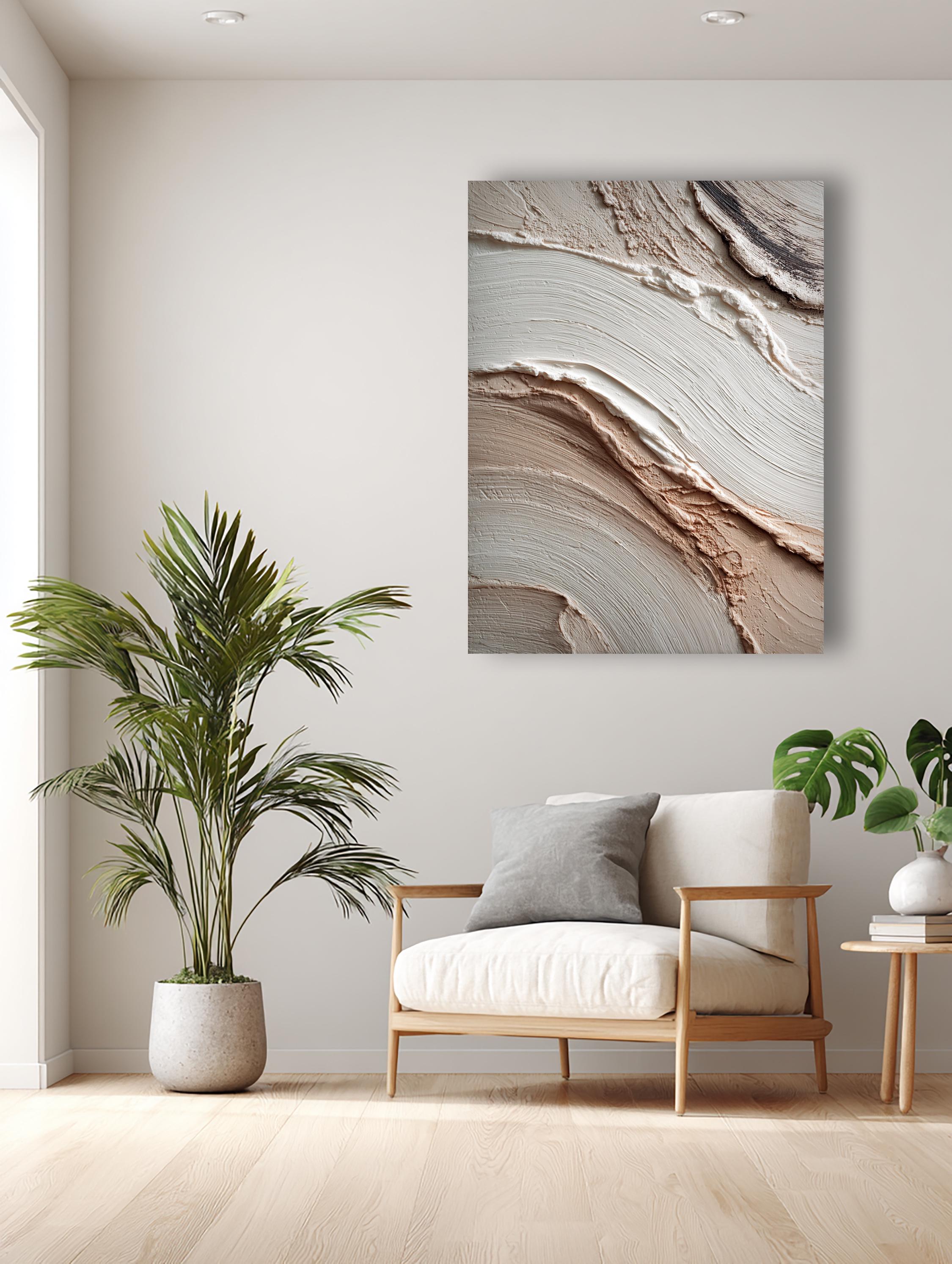 Neutral Abstract Texture Canvas – Beige & Cream Plaster Wall Art ...