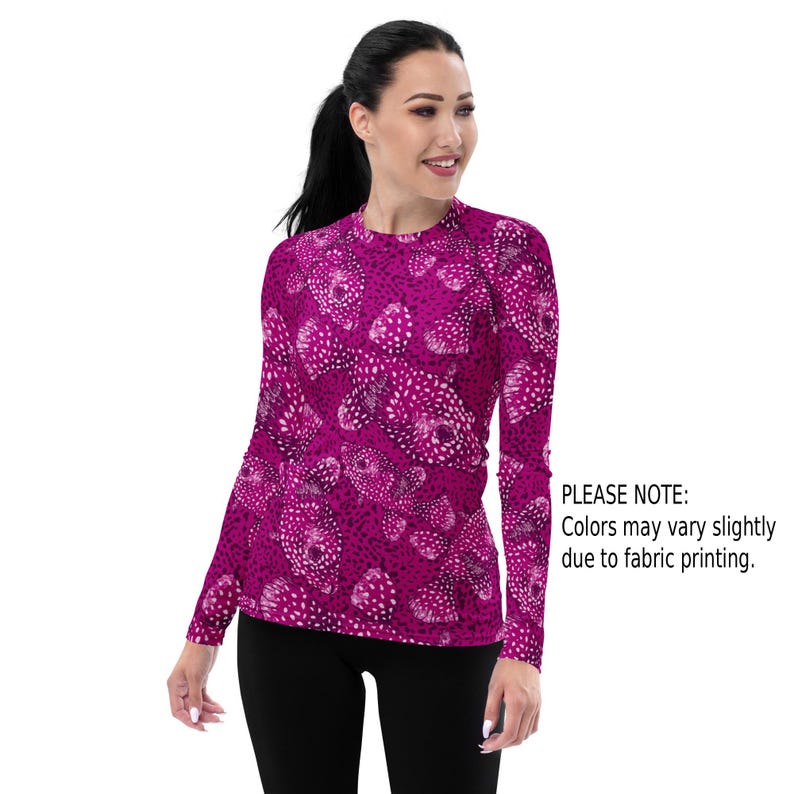 Fish Pattern Rash Guard Women's Fish Print Rash Guard, Long Sleeve UV Swim Shirt Top - Etsy