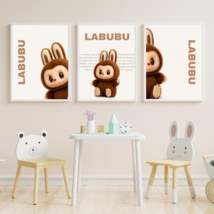 Labubu Poster, The Monsters, Feminine Digital Print, Modern Inspirational Decor, Printable Wall Art, Labubu