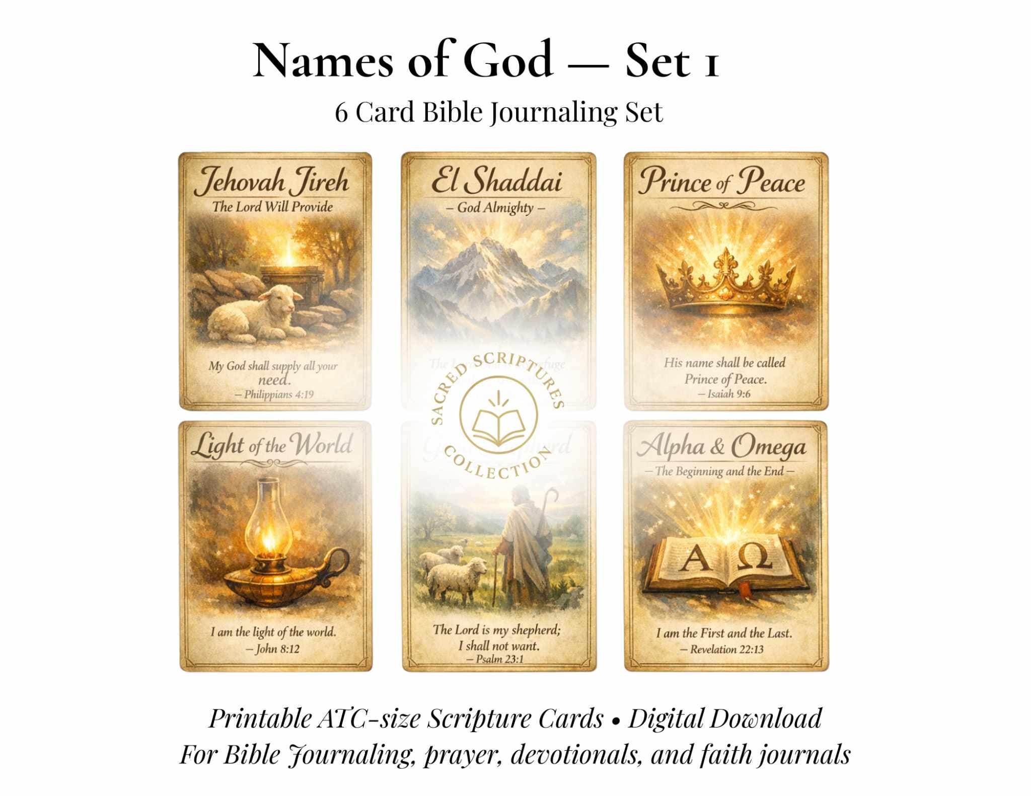 Bible Journaling Cards: Names of God — Set 1 (digital Download) - Etsy