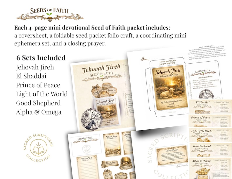 Bible Journaling Printable Bundle: Names of God Keepsake Collection ...