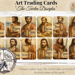 Tarjetas de arte bíblico: Los doce discípulos (Descarga digital) — Serie Fe (Imprimible)
