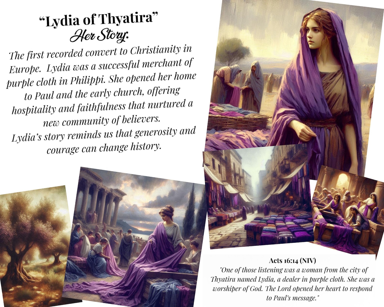 Women of the Bible Printable Paper Pack: Lydia of Thyatira (digital