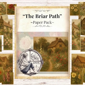 The Briar Path | Printable Paper Pack | Thatched English Cottages