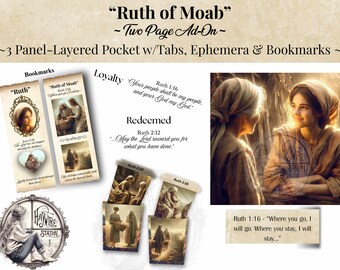 Ruth of Moab Printable Add-On: Bible Journaling Ephemera & Bookmark (Digital Download)