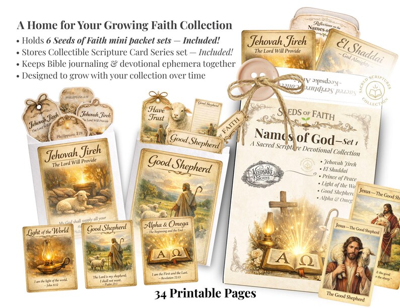Bible Journaling Printable Bundle: Names of God Keepsake Collection ...