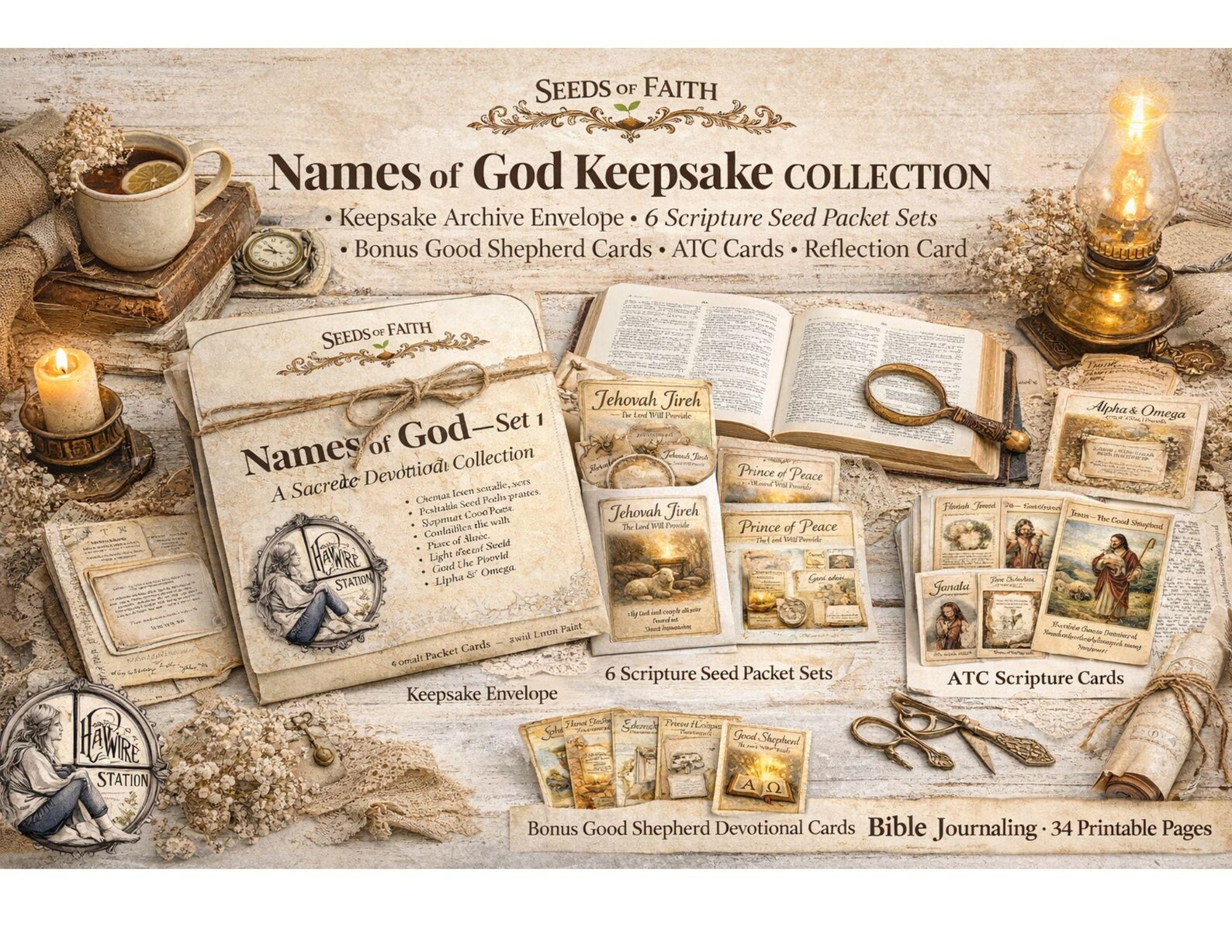 Bible Journaling Printable Bundle: Names of God Keepsake Collection ...