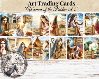 Tarjetas de arte bíblico: Mujeres de la Biblia - Set 2 (Descarga digital) — Serie Fe Imprimible