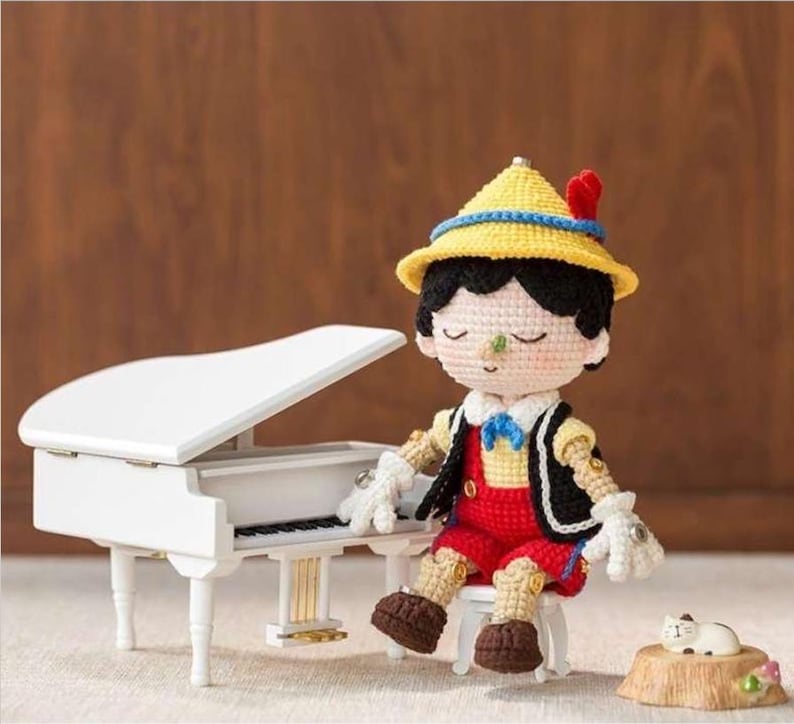 Pinocchio Puppet Pattern Pinocchio Amigurumi Crochet Doll Pattern PDF Handmade Marionette ...