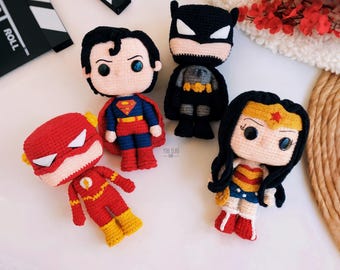 Gerechtigkeits-Liga Häkelanleitungen-Set: Superheld Amigurumi (PDF)