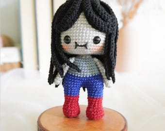 Patrón de muñeca amigurumi Marceline de ganchillo (descarga en PDF) – Tutorial Vampiro Gótico Kawaii