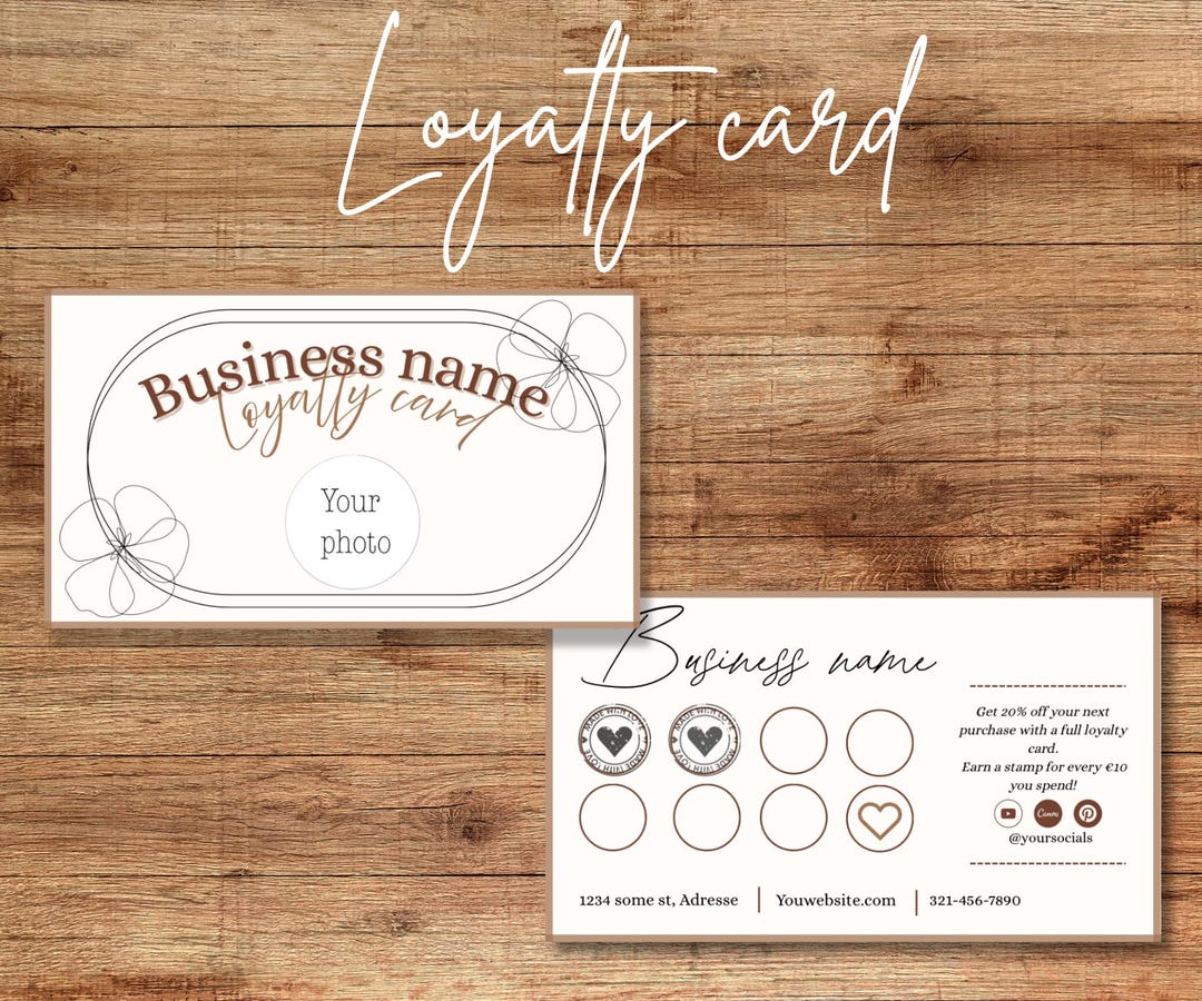 Canva Loyalty Card Template - Editable & Printable - Digital Download ...