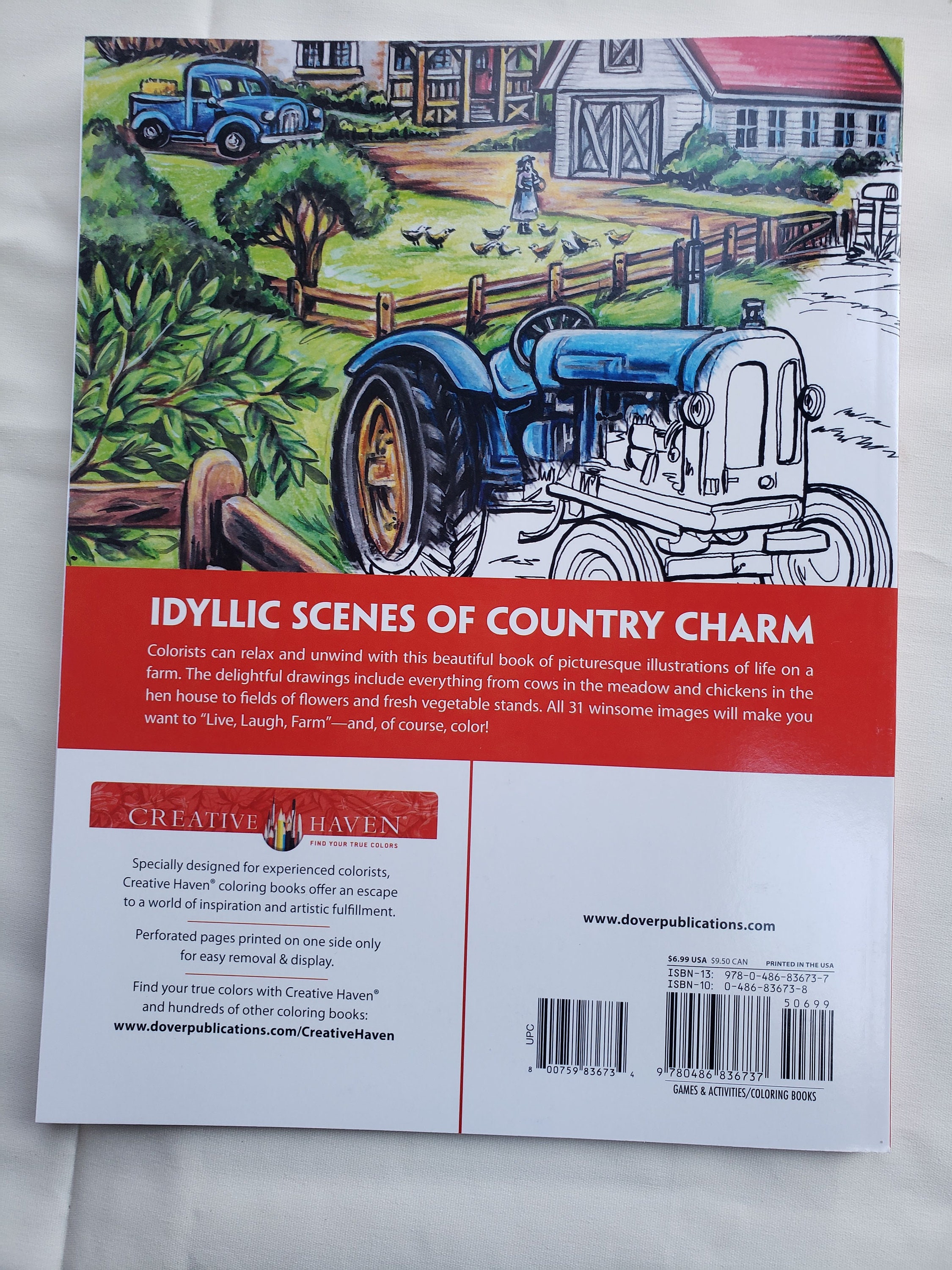Country Farm Scenes Coloring Book: Creative Haven Designs - Etsy
