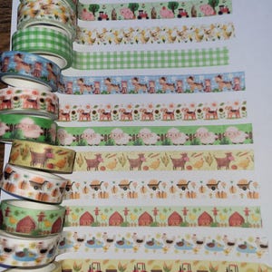Bauernhof & Bauernhof Washi Tape;  12 Rollen !  dekoratives Band; Journaling, Scrapbooking