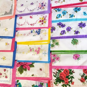 12 Handkerchief women's new vintage style Floral handkerchiefs 1 dozen different handkerchiefs new designs image 10