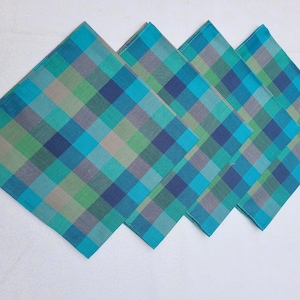 Men&#39;s cotton handkerchiefs,  multi-colored checks 16&quot; square