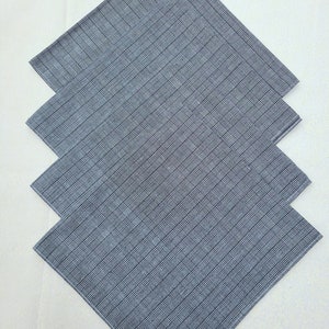 Men&#39;s cotton handkerchiefs, black & white with subtle plaid;  16&quot; square