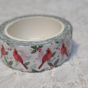 Washi Tape mit Kardinälen;  1 Rolle; dekoratives Band; Journaling, Sammelalben, Junk Journals; 10 Meter lang!
