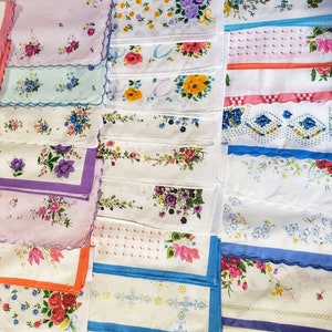 Set of 6 new vintage style Floral handkerchiefs Every assortment is different image 9